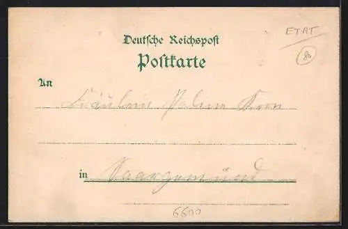 Lithographie St. Johann-Saarbrücken, Ehrenthal, Saarpartie, Neue Brücke, Teilansicht Saarbrücken