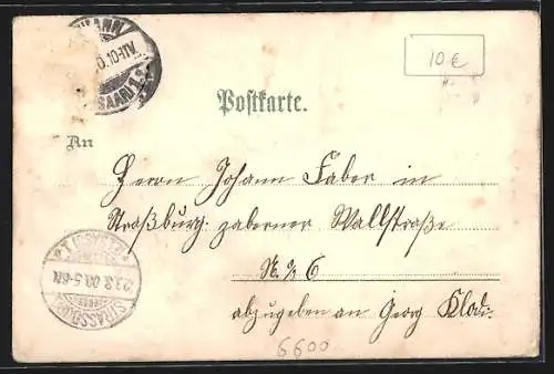 Lithographie St. Johann-Saarbrücken, Saarpartie, Ehrenthal, Denkmal a. d. Winterberg, Neue Brücke