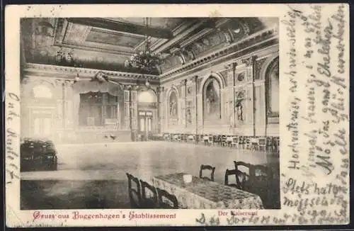 AK Berlin-Kreuzberg, Etablissement Buggenhagen, Kaisersaal, Moritzplatz