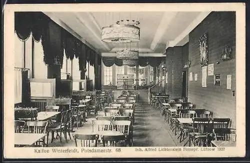 AK Berlin-Tiergarten, Kaffee Winterfeldt A. Lichtenstein, Potsdamerstr. 68, Innenansicht