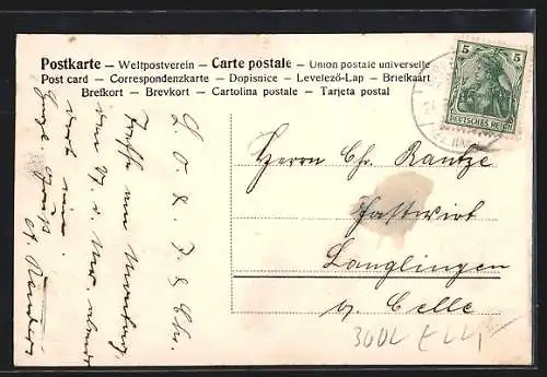 AK Bissendorf / Wedemark, Amtshaus, wo Auguste Leonhart, des Dichters G. A. Bürger zweite Gattin