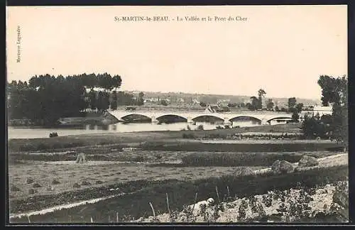 AK Saint-Martin-le-Beau, La Vallée et le Pont du Cher