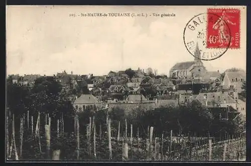 AK Sainte-Maure-de-Touraine, Vue générale du village et des vignes environnantes
