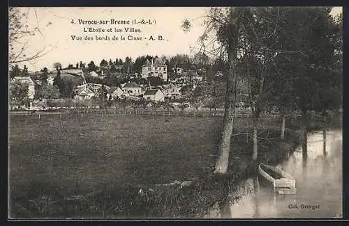 AK Vernou-sur-Brenne, L`Étoile et les Villas, Vue des bords de la Cisse
