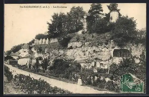 AK Sainte-Radegonde, Les Rochettes et paysage arboré