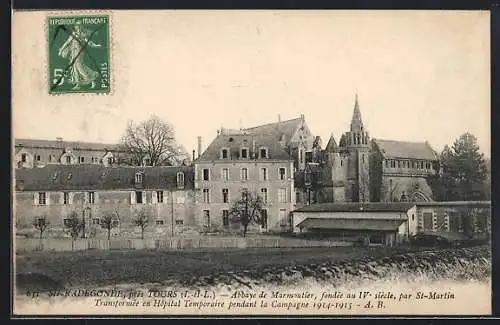 AK Sainte-Radegonde, Abbaye de Marmoutier transformée en hôpital temporaire pendant la campagne 1914-1915