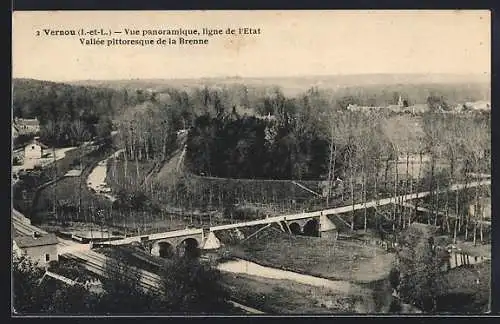 AK Vernou, Vue panoramique, ligne de l`État, Vallée pittoresque de la Brenne