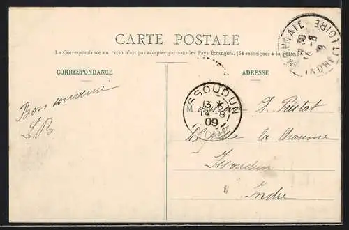 AK Le Mortier, Château et le parc avec étang