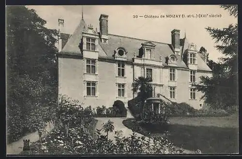 AK Noizay, Château de Noizay (XVIe siècle) et jardin fleuri