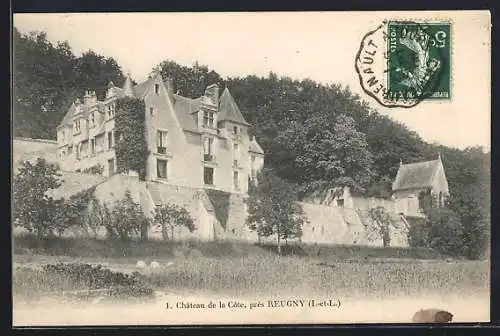 AK Reugny, Château de la Côte entouré de verdure