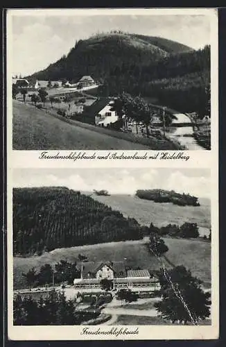 AK Langwaltersdorf, Freudenschlossbaude und Andreasbaude, Bes. Alfred Kunze