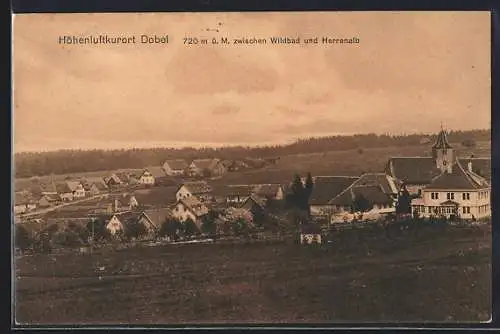 AK Dobel / Schwarzwald, Blick auf den Ort zwischen Wildbad und Herrenalb