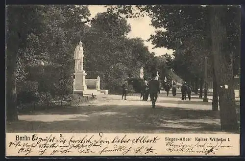 AK Berlin, Sieges-Allee, Denkmal Kaiser Wilhelm I.