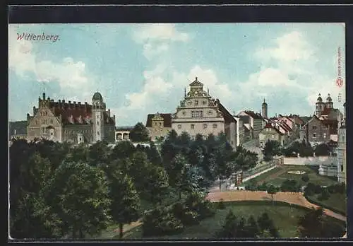 AK Wittenberg / Elbe, Teilansicht mit Parkanlage