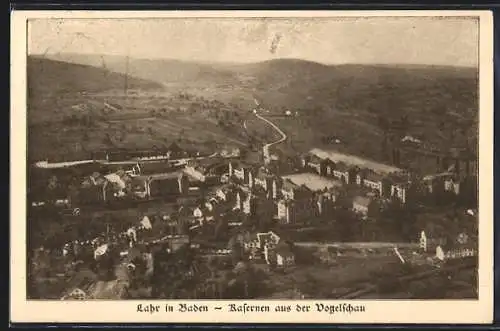 AK Lahr / Baden, Kasernen aus der Vogelschau, Luftbild