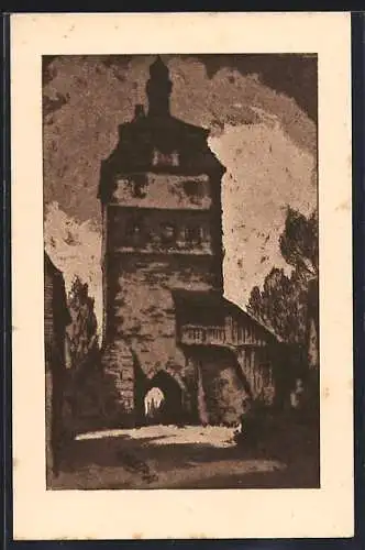 AK Vellberg, Altes Stadttor von der Strasse aus