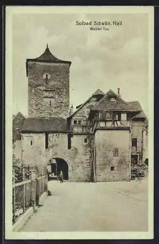 AK Schwäb. Hall, Partie am Weiler Tor