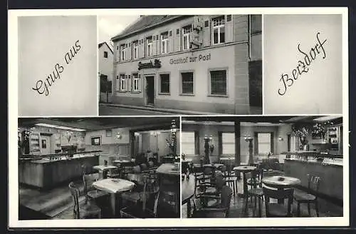 AK Berzdorf / Wesseling, Restaurant zur Post, Innenansicht vom Speiseraum