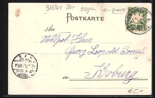 Passepartout-Lithographie Rothenburg / Tauber, Plönlein mit Geschäften, Wappen