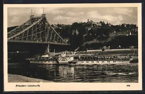AK Dresden-Loschwitz, Dampfer Bad Schandau