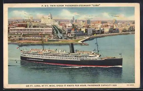 AK Passagierschiff Cuba vor der Küste