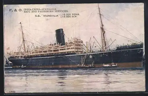 AK Passagierschiff SS Mongilia auf See