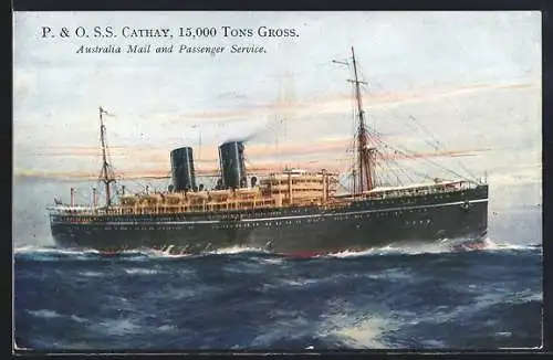 Künstler-AK Passagierschiff SS Cathay der P & O