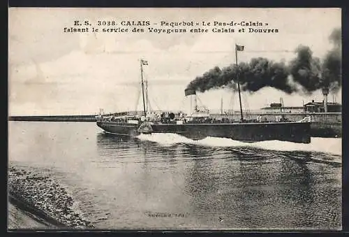 AK Calais, Passagierschiff Le Pas-de-Calais verlässt den Hafen