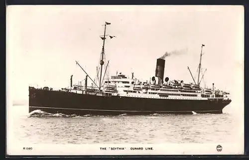 AK Passagierschiff Scythia auf hoher See, Cunard Liner