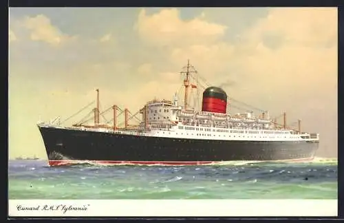 AK Passagierschiff R.M.S. Sylvania in voller Fahrt, Cunard Liner