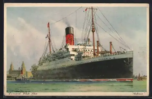 AK Passagierschiff Andania in Küstennähe
