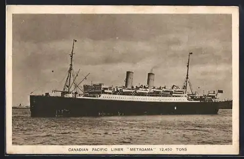 AK Passagierschiff Metagama vor der Küste, Canadian Pacific Liner