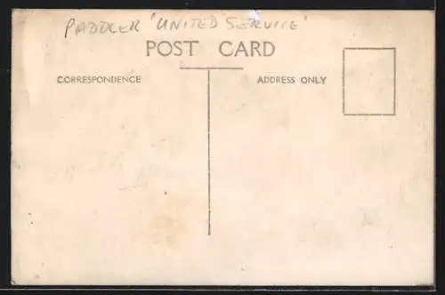 Foto-AK Paddler United Service auf See