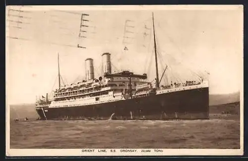 AK Passagierschiff S.S. Oronsay bei der Hafeneinfahrt