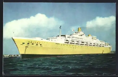 AK Passagierschiff S. S. Oriana vor der Küste vor Anker