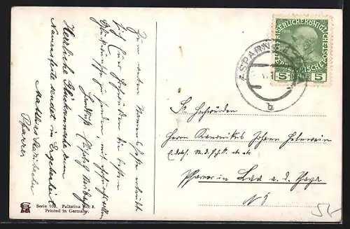 Künstler-AK Friedrich Perlberg: Tiberias, Panorama mit See Genezareth