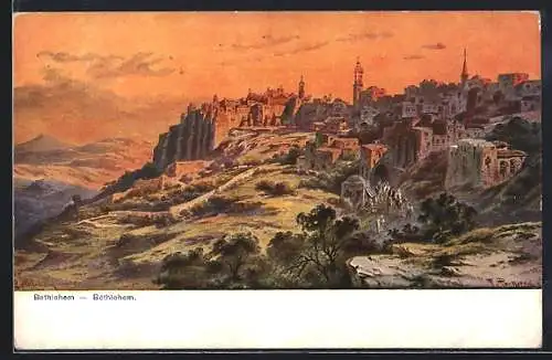 Künstler-AK F.Perlberg: Bethlehem, Totalansicht