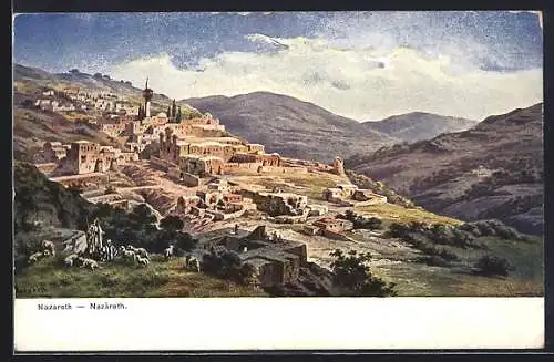 Künstler-AK F.Perlberg: Nazareth, Totalansicht