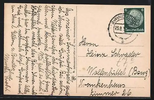 AK Swinemünde, Ortsansicht mit Bollwerk