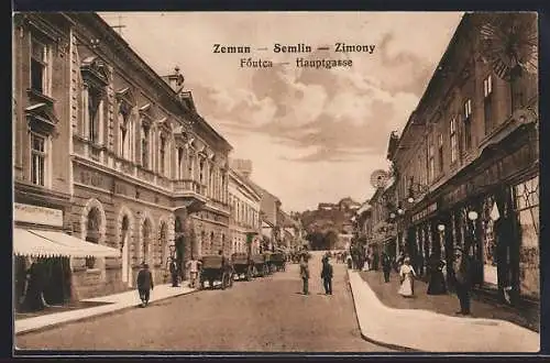 AK Zemun / Semlin, Föutca, Blick in die Hauptgasse