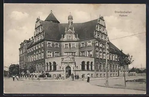 AK Diedenhofen, Strasse am Postamt