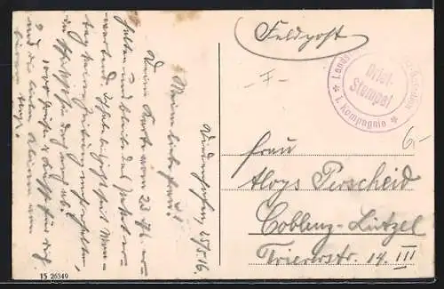 AK Diedenhofen, Strasse am Postamt