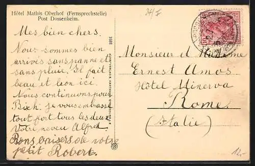 AK Dossenheim / Graufthal, Hotel Mathis Oberhof
