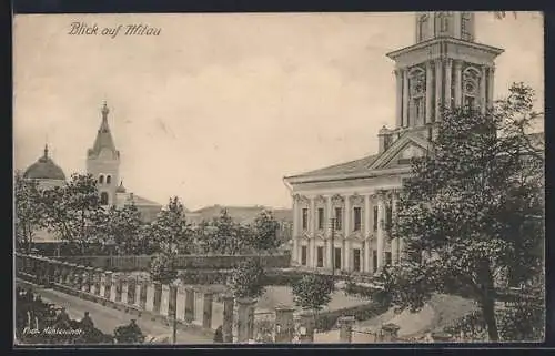 AK Mitau, Gebäudenansicht im Ort