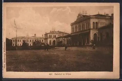 AK Wilna, Teilansicht vom Bahnhof