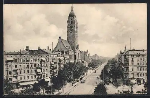 AK Berlin-Charlottenburg, Rathaus mit Kutschen