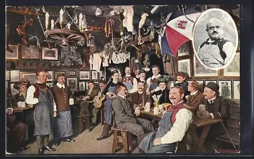 AK Berlin, Innenansicht des Gasthauses Alte Bauernschänke in der Jägerstrasse 69