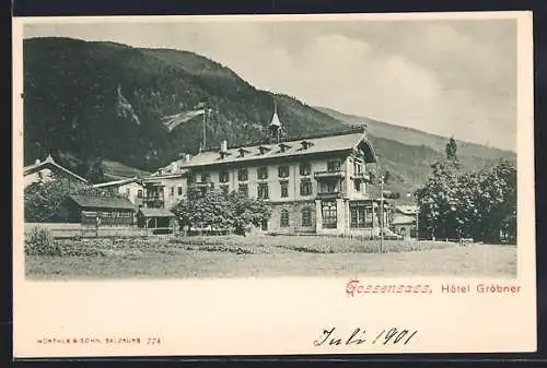 AK Gossensass, Hotel Gröbner mit Umgebung