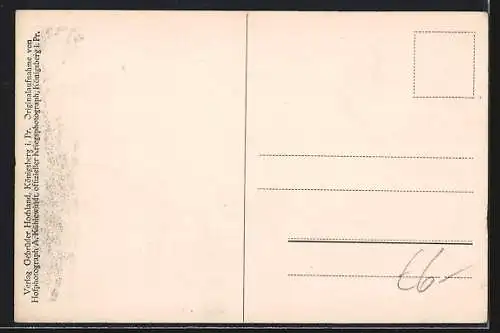AK Wilna, Soldat mit Marschgepäck wirft einen Brief in den Briefkasten, Vom östlichen Kriegsschauplatz