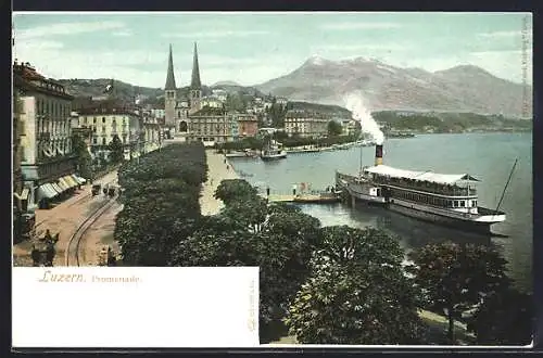 AK Luzern, Promenade mit Anlegestelle